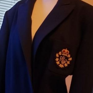 Vtg Ralph Lauren double Breasted Navy Pure Wool Euc Blazer.